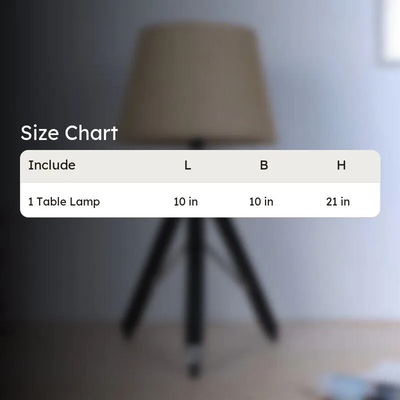 Tatami Fold Tripod Mango Wood Table Lamp - Black,Brown media 6