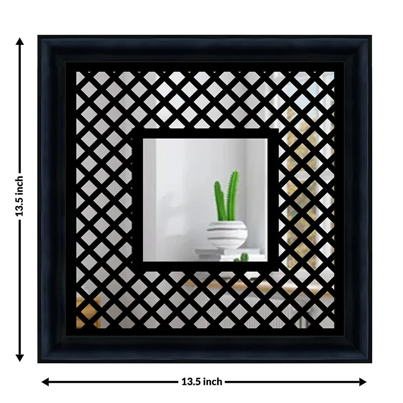 Jharokha View Decorative Wall Mirror (Black) - Set Of Two media 8
