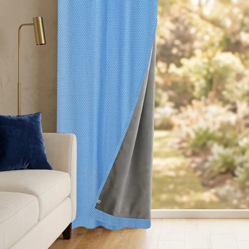 Form Ease Cotton Blackout Curtains - Blue media 4