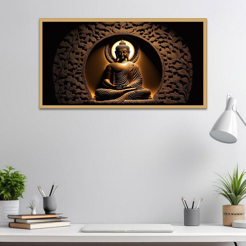 Gyani Buddha Canvas Wall Painting With Frame
