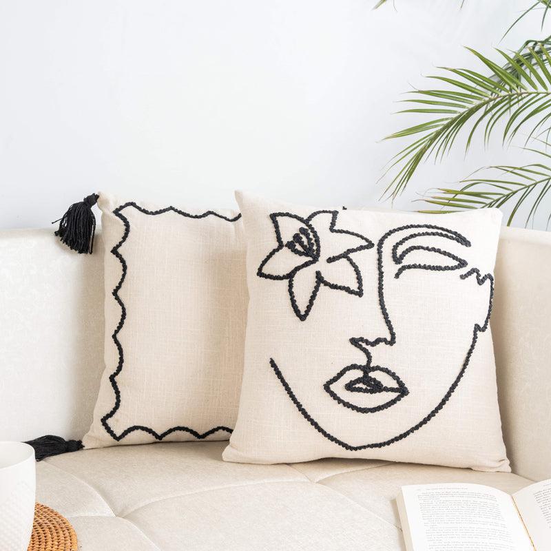 Inaya Embroidered Abstract Cushion Cover - Set Of Two media 2