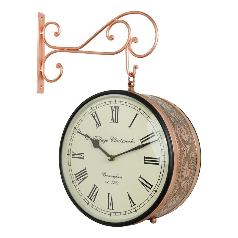 Numaera Double Sided Vintage Station Clock - Rose Gold media 6