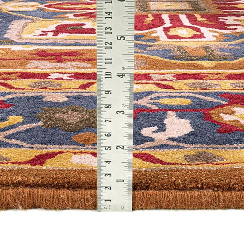 Pavati Hand Tufted Ethnic Wool & Nylon Carpet - Rust Red media 9