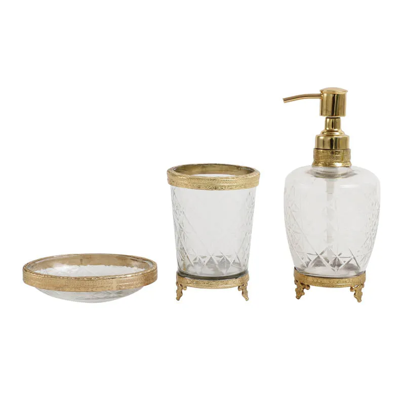 Starry Crystal Cut Bathroom Set - Gold media 4