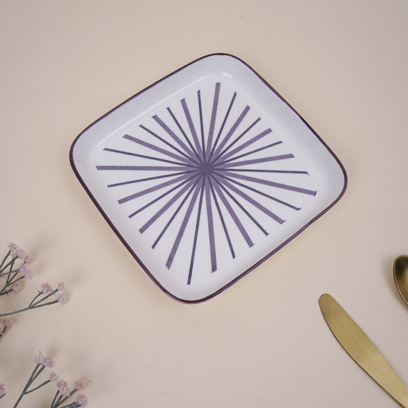 Mario Maroon Square Snack Plate - Set Of Six media 5
