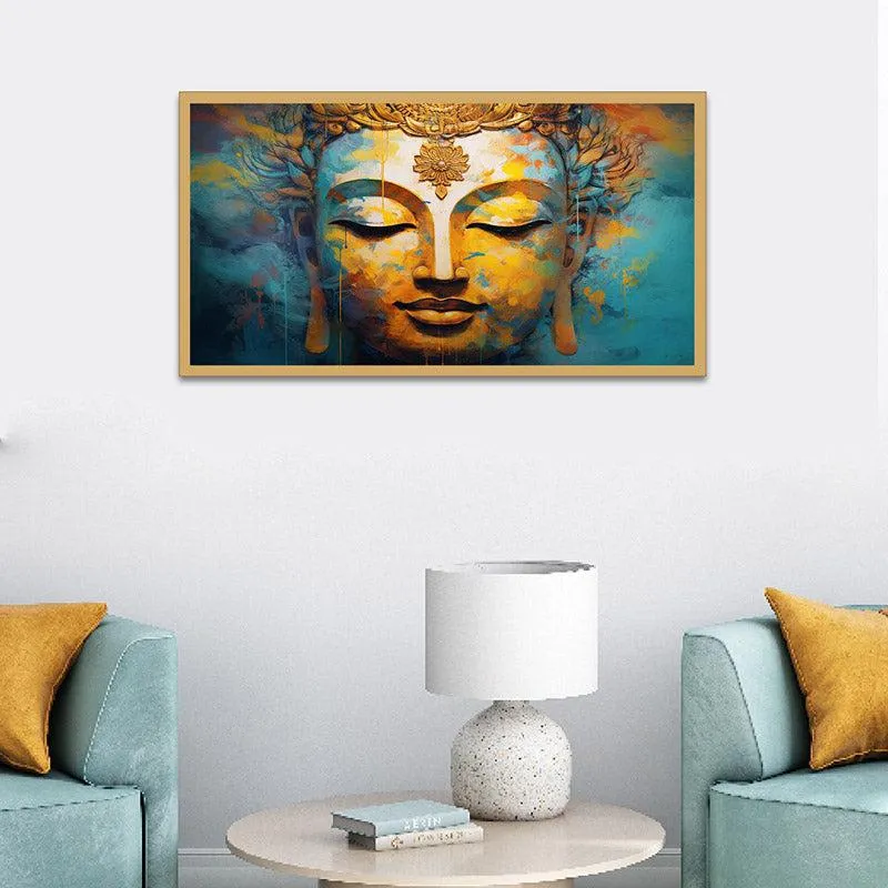 Buddha Vihara Canvas Wall Painting With Frame media 1