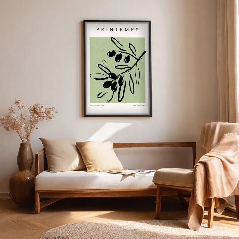 Spring Gestures Canvas Wall Painting With Black Frame media 1