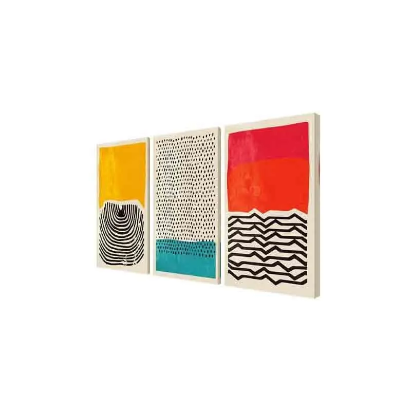 Mindfulness Poly Canvas Wall Art - Red - Three Piece Set media 4