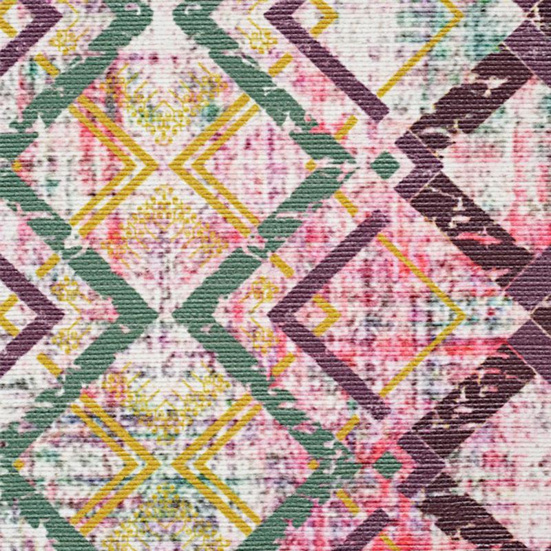 Thrain Geometric Polyester Anti-Skid Carpet - Pink media 6