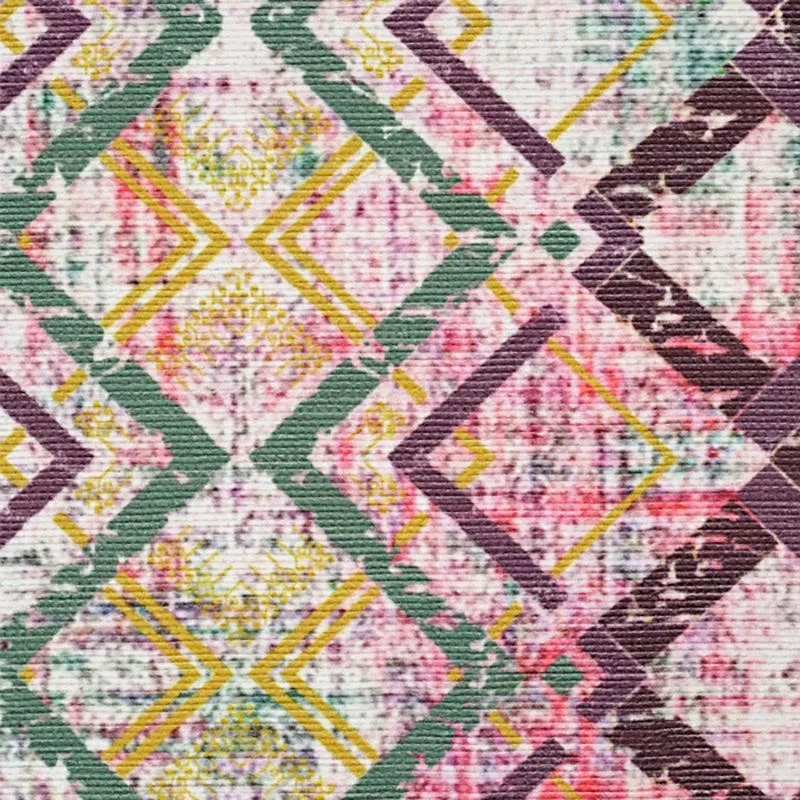 Thrain Geometric Polyester Anti-Skid Carpet - Pink media 6
