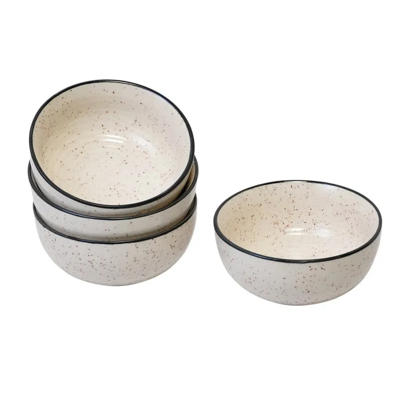 Swaad Katori Ceramic Snack Bowls (White, 120 mL Each) - Set Of Four media 4