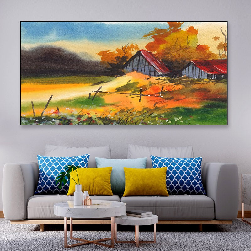 Hay Yard Canvas Wall Painting