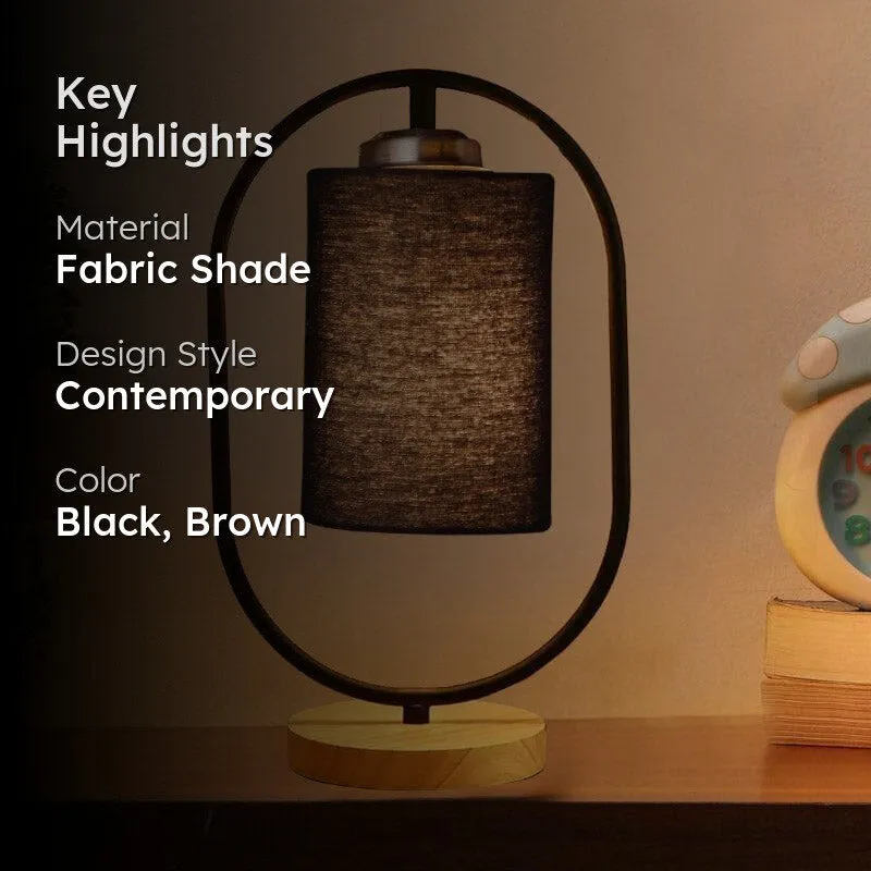 Radiant Echo Fabric Table Lamp - Black,Brown media 2