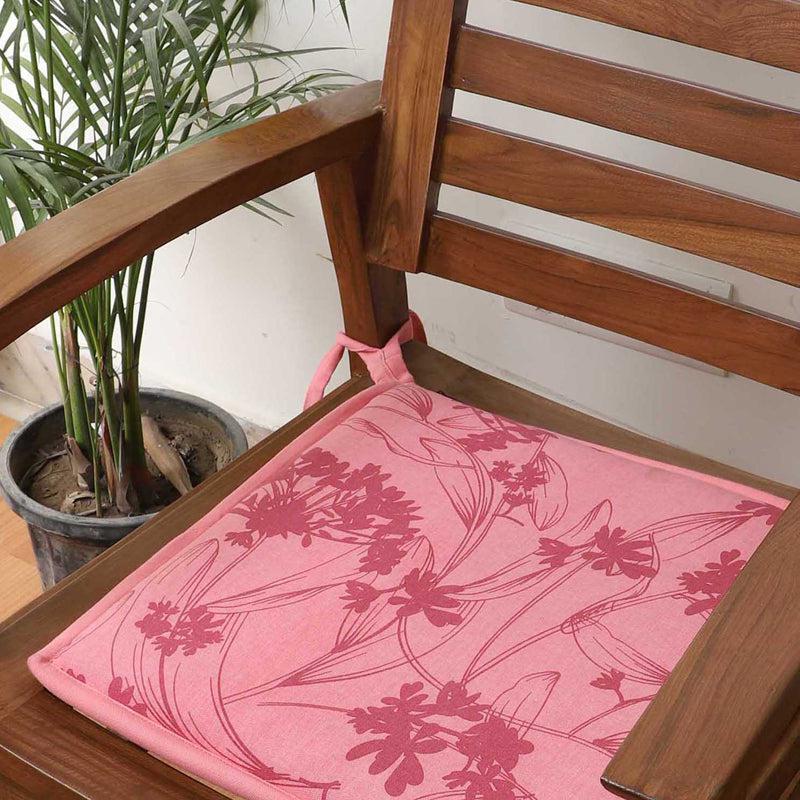 Spring Garden Floral Chair Pad (Pink) - Set Of Two