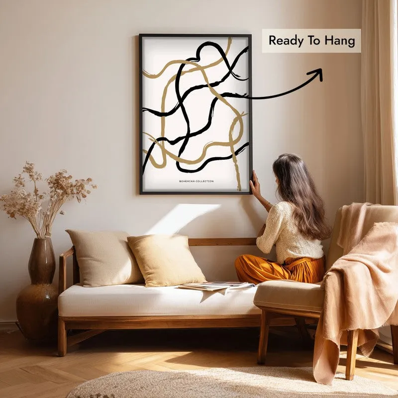 Measured Curve Canvas Wall Painting With Black Frame media 7