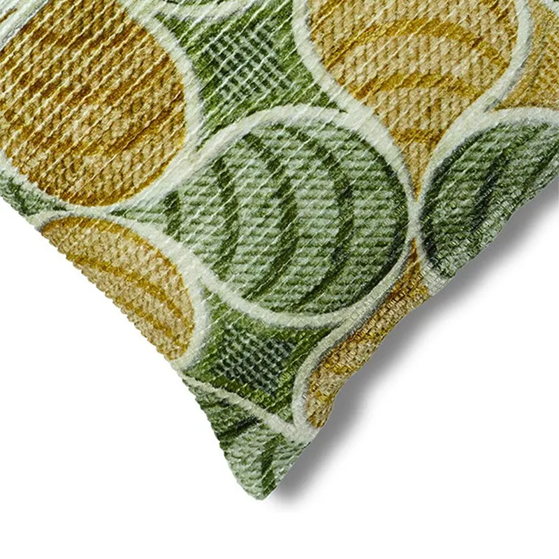 PetalPrism Cushion Cover (Green, Yellow) - Set Of Five media 7