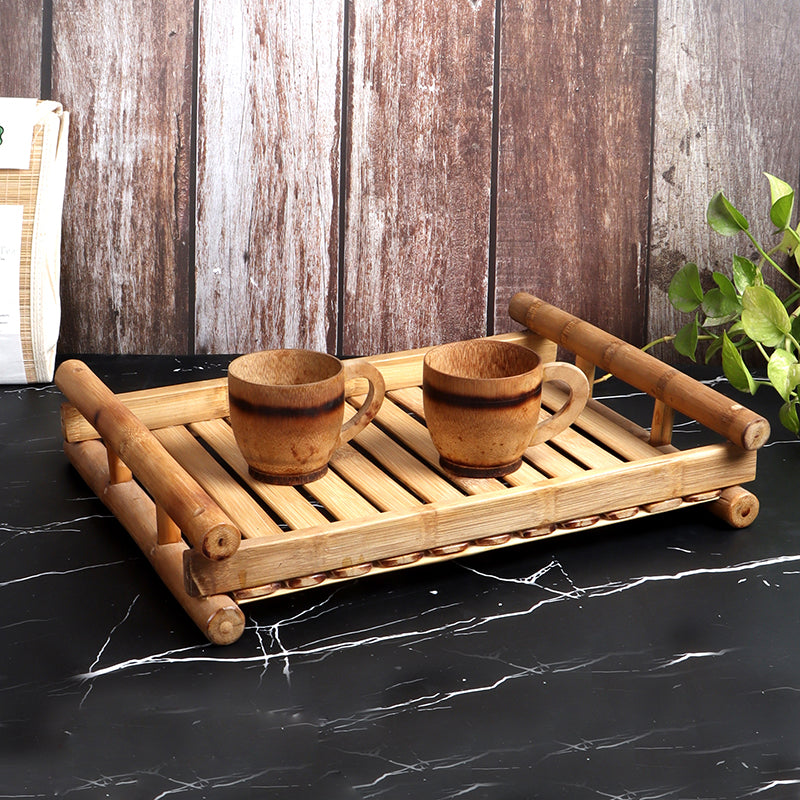 Verdant Sip Bamboo Tea Set (300 ML) - Three Piece Set
