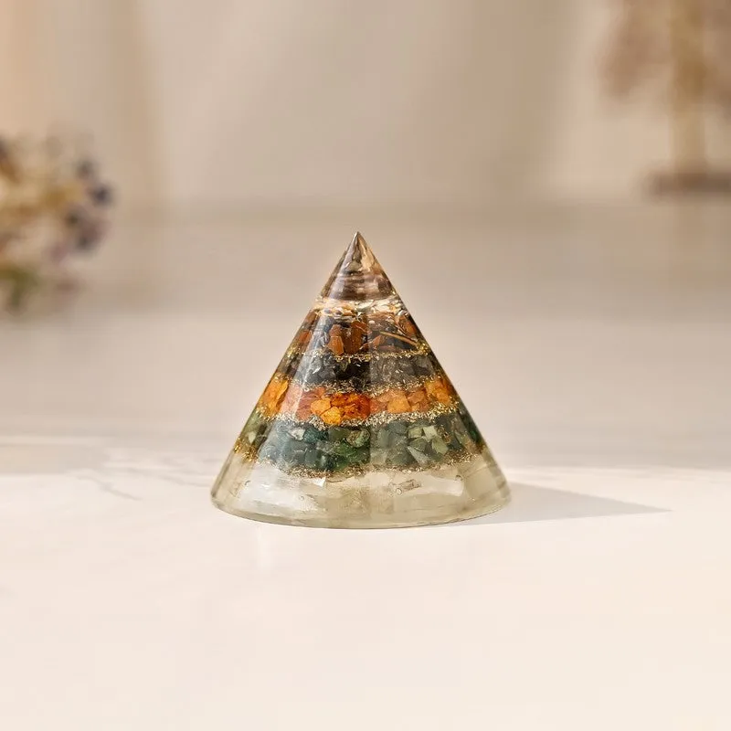 Conical Yoga Glass Pyramid Showpiece media 5