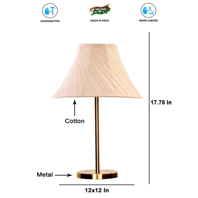 Timeless Torch Cotton & Metal Table Lamp - Ivory,Gold media 4