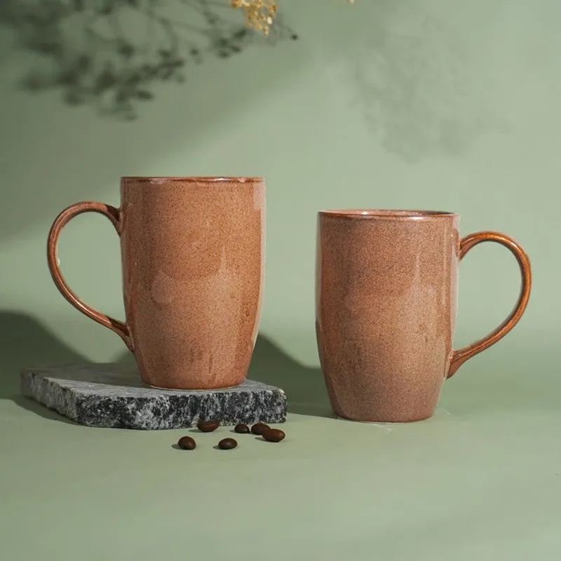 Browny Ceramic Coffee Mug (320 mL Each) - Set Of Two media 3
