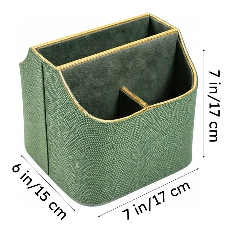 Tisquo Faux Leather Desk Organizer - Olive Green media 9