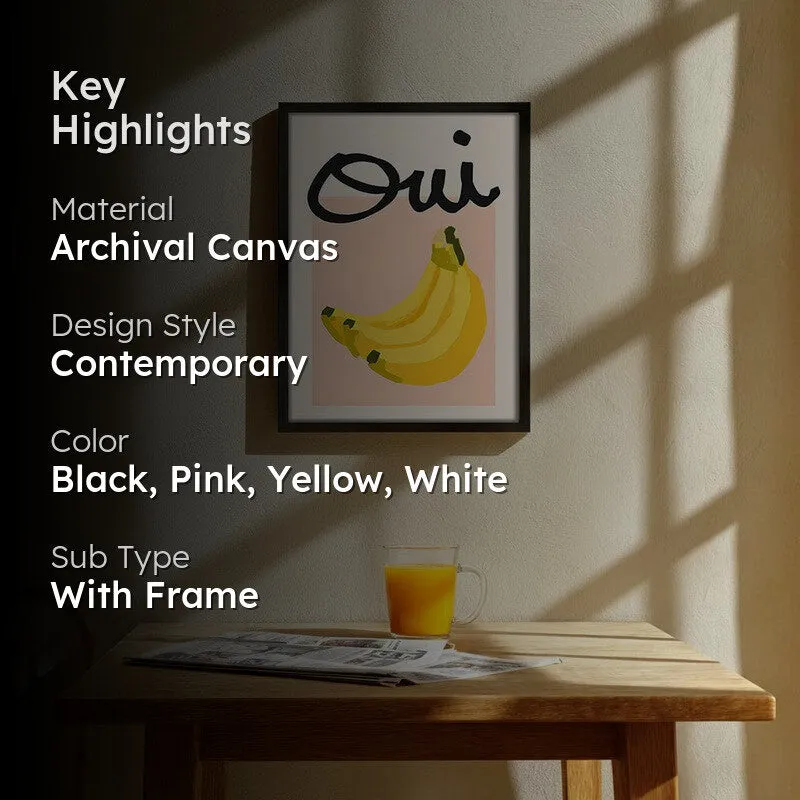 Yellow Pulp Archival Canvas Wall Art - Black media 2