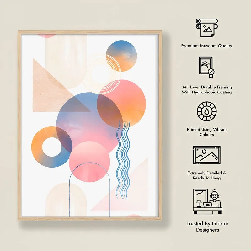 Geometric Euphoria Archival Canvas Wall Art - Natural Brown Frame media 8