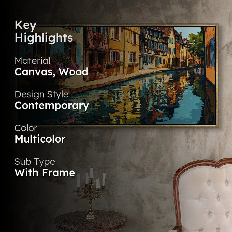 Silent Reflections Canvas Wall Painting With Frame media 2