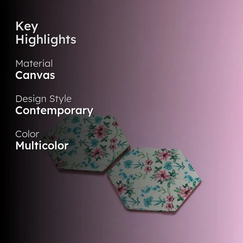Elif Hexa Canvas Coaster - Set Of Two media 2