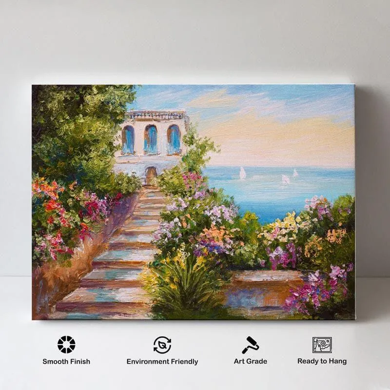 Summer Seascape Canvas Wall Painting - Gallery Wrap media 4
