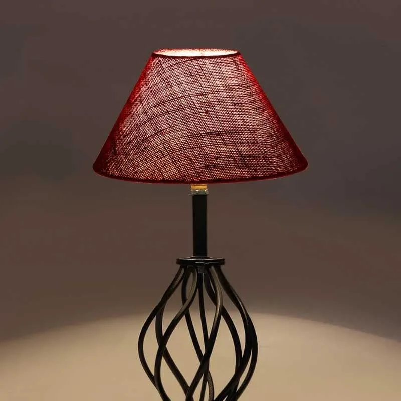 Meriyo Fabric Table Lamp - Red,Black media 3
