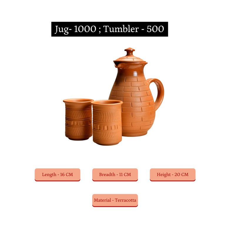 BoroZen Terracotta Jug with Glasses - Three Piece Set media 9