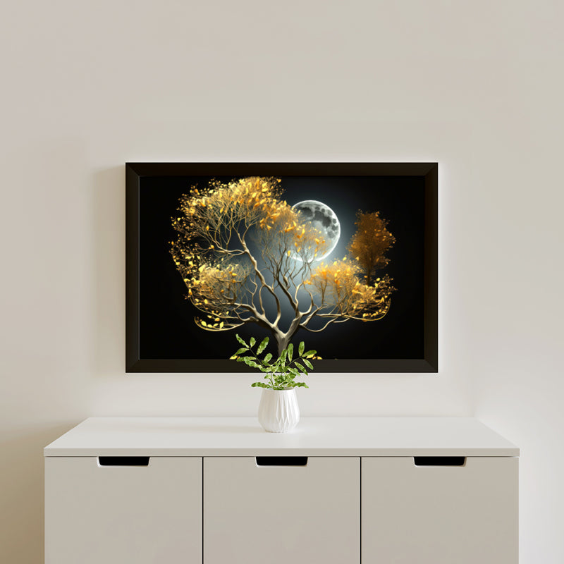 Luna Golden Radiance Wall Painting