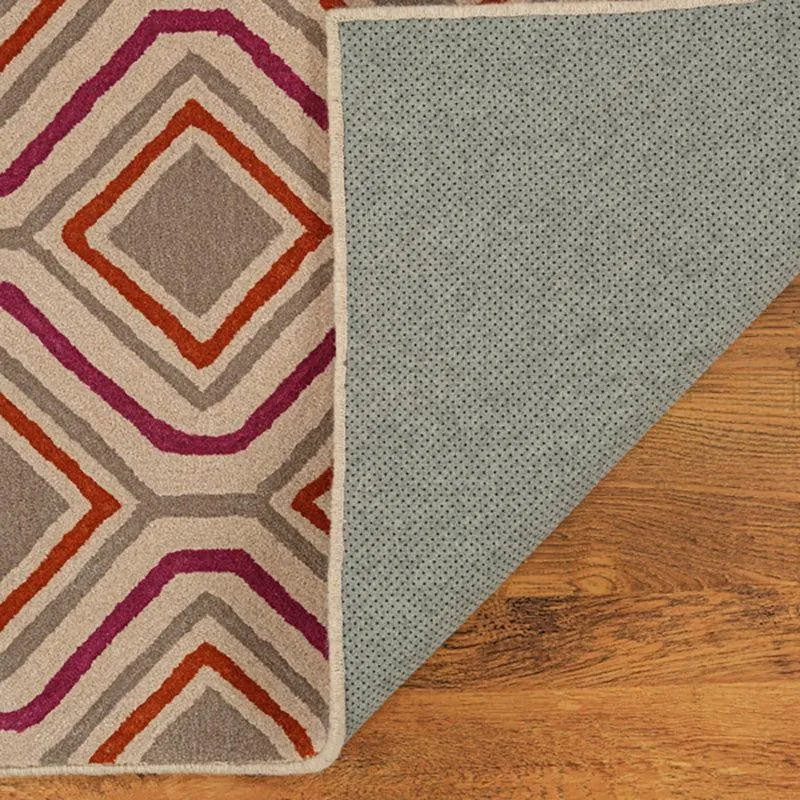 Faramir Hand Tufted Geometric Wool & Nylon Carpet - Red & Beige media 5