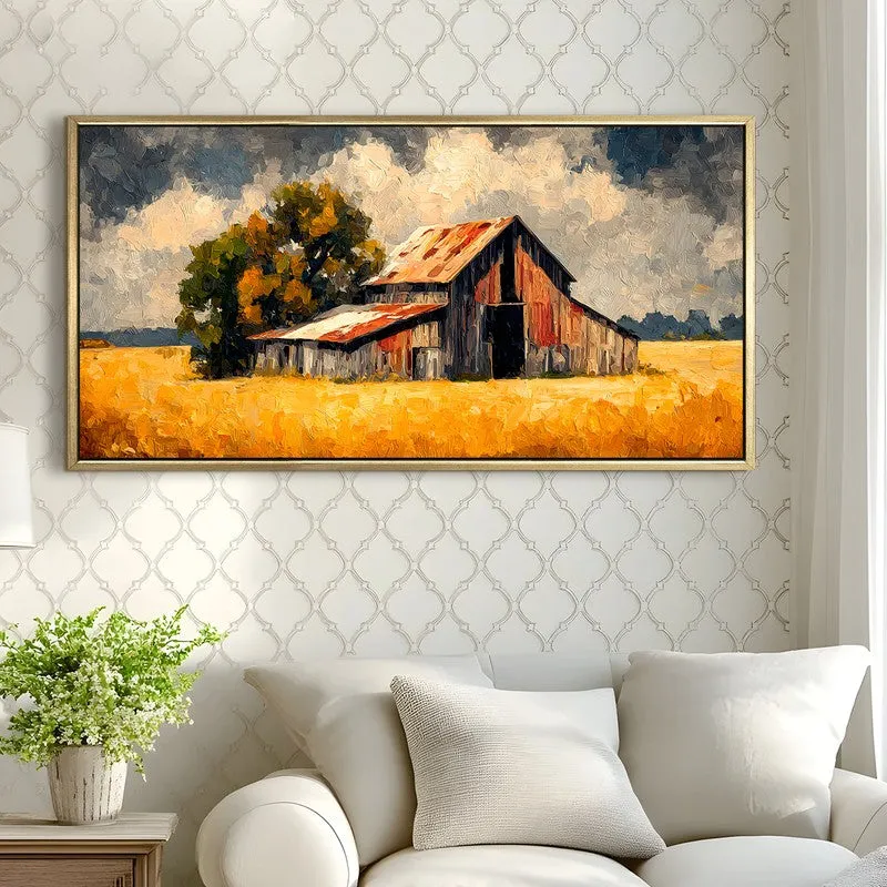 Amber Leaves Canvas Wall Painting With Frame media 4