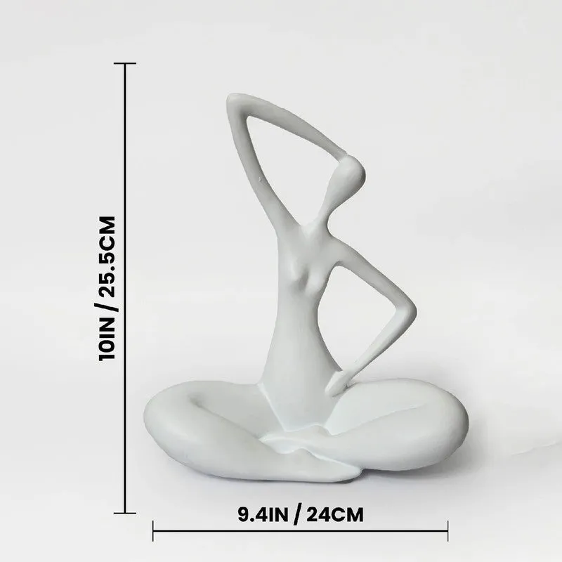 Meditative Pose Decorative Sculpture - White media 7