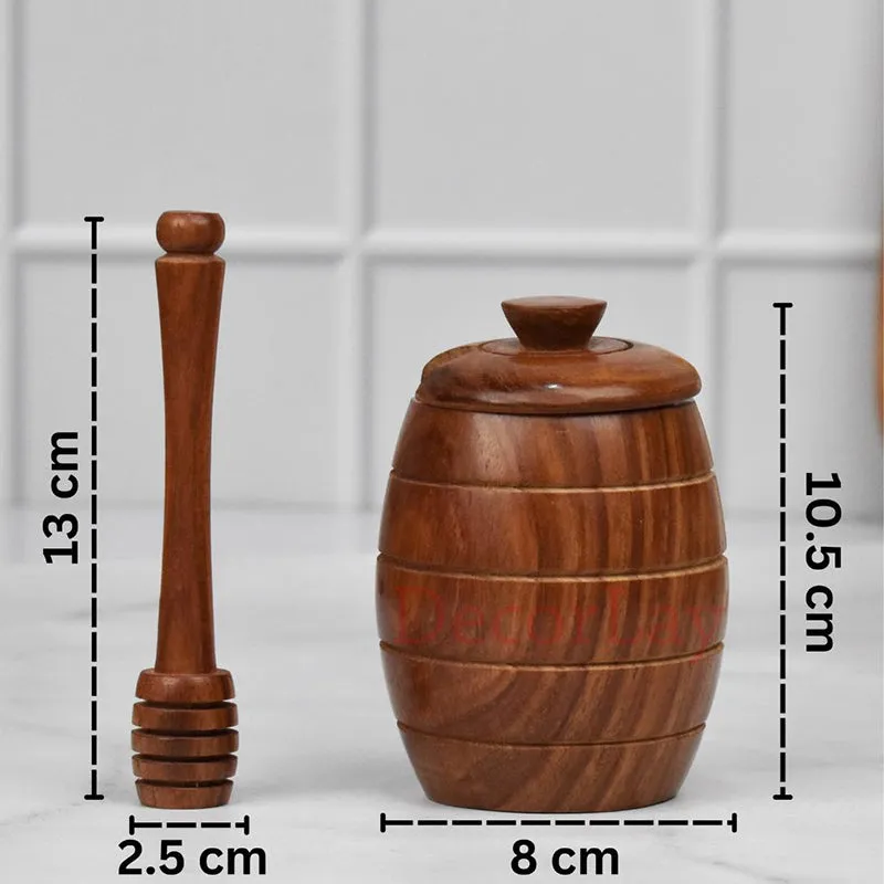 Nectar Nest Sheesham Wood Honey Jar media 5