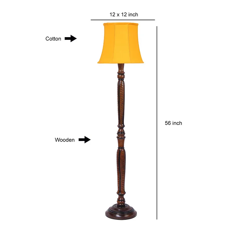 Masiya Miri Vintage Wooden Floor Lamp - Yellow media 5