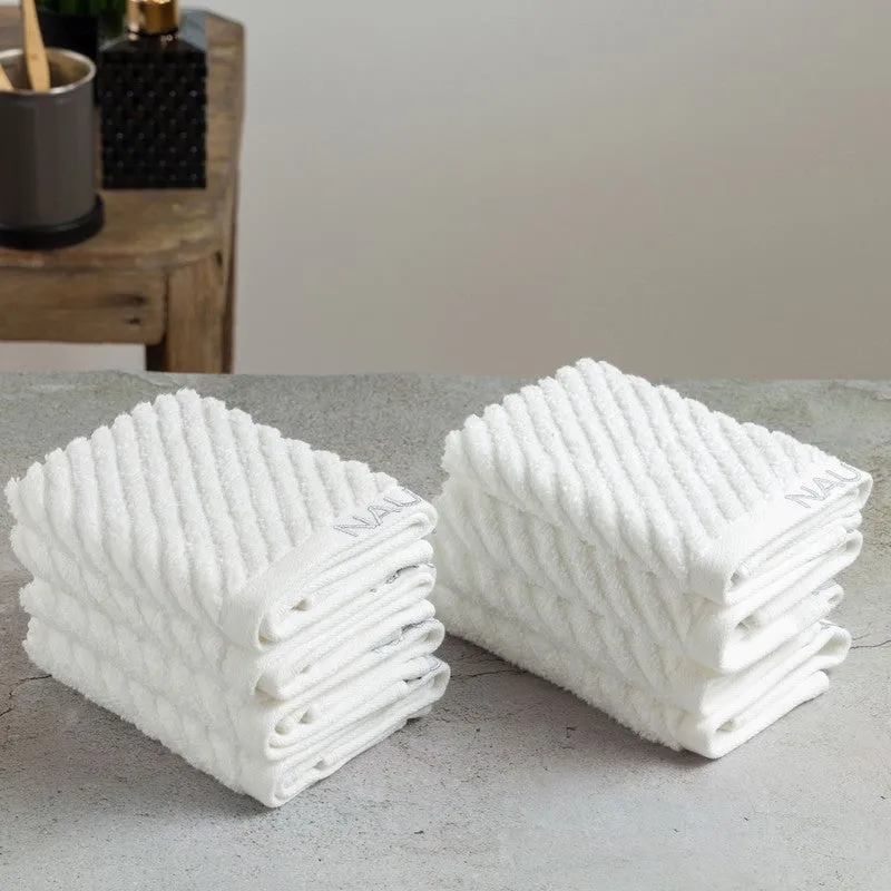 Nautica Riviera Soft Cotton Hand & Face Towel (White) - Set Of Eight media 1