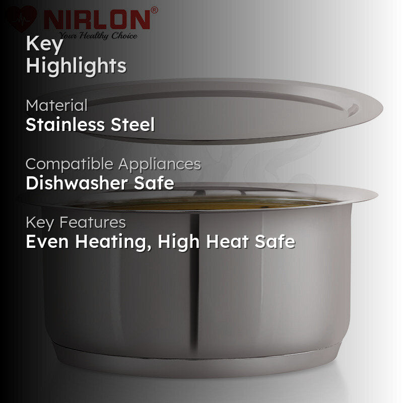 Nirlon Stainless Steel Pro Pateela With Lid - 1000 mL/6 Inches media 2