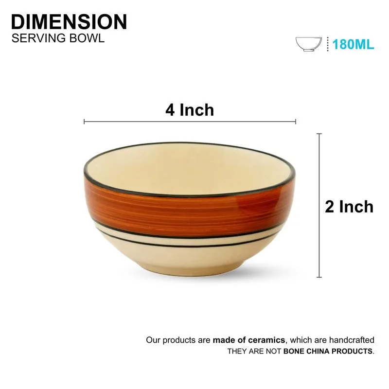 Savora Ceramic Snack Bowls (Brown, 180 mL Each) - Set Of Four media 8