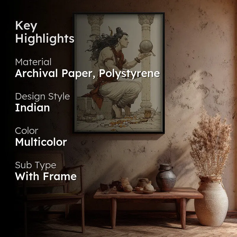 Lord Shiva with Kamandalu Divine I Archival Paper Wall Art media 2