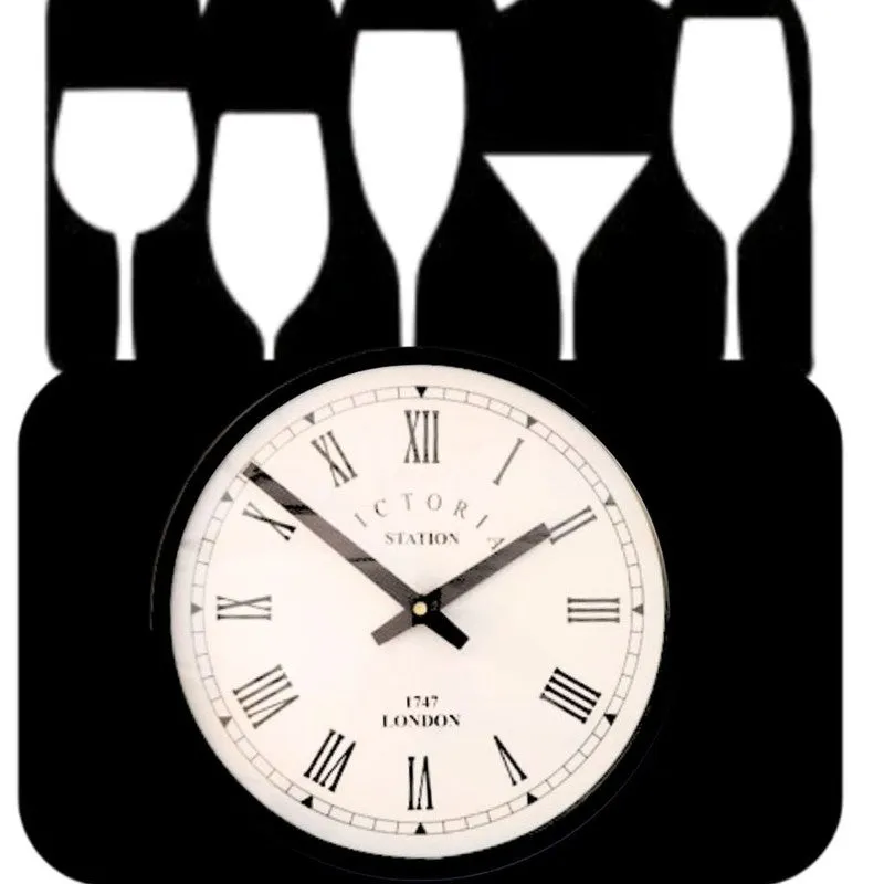 Bottles Steel Analog Wall Clock - Black media 5