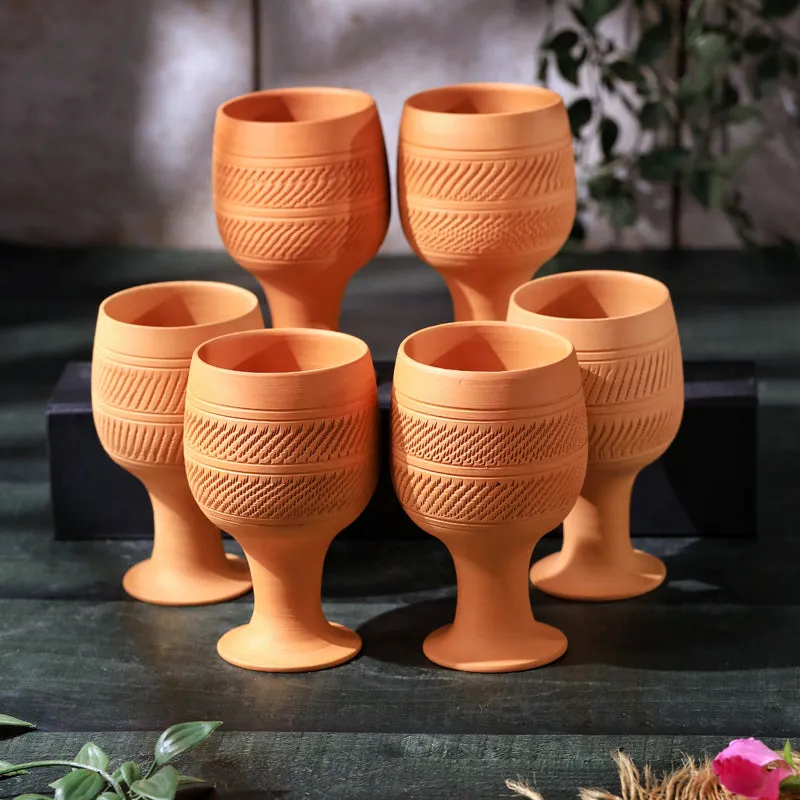 TerraVino Terracotta Stem Glass - Set Of Six media 4