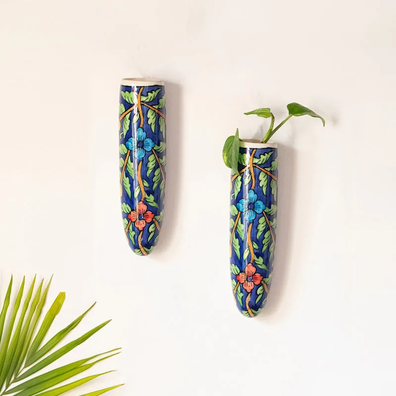Bloom Lamo Handpainted Wall Planter - Set Of Two media 1