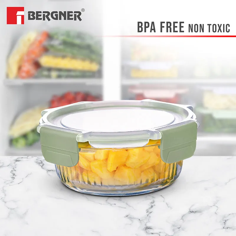 Bergner Seal Tiff Airtight Glass Tiffin Box (Green) - 400 mL media 3