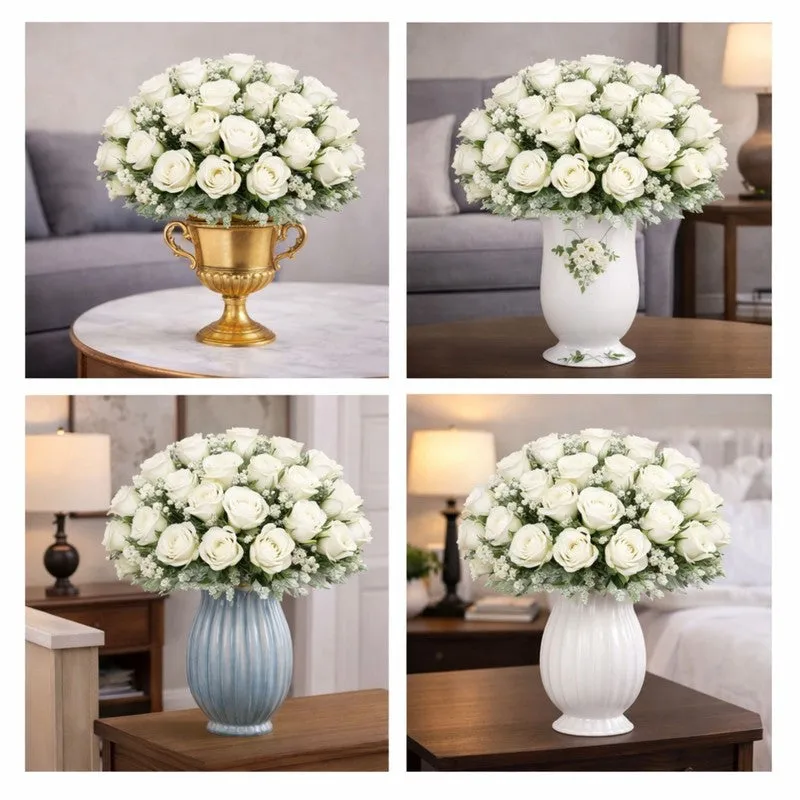 Florencea Artificial Polyester Flower - Set Of Four media 6