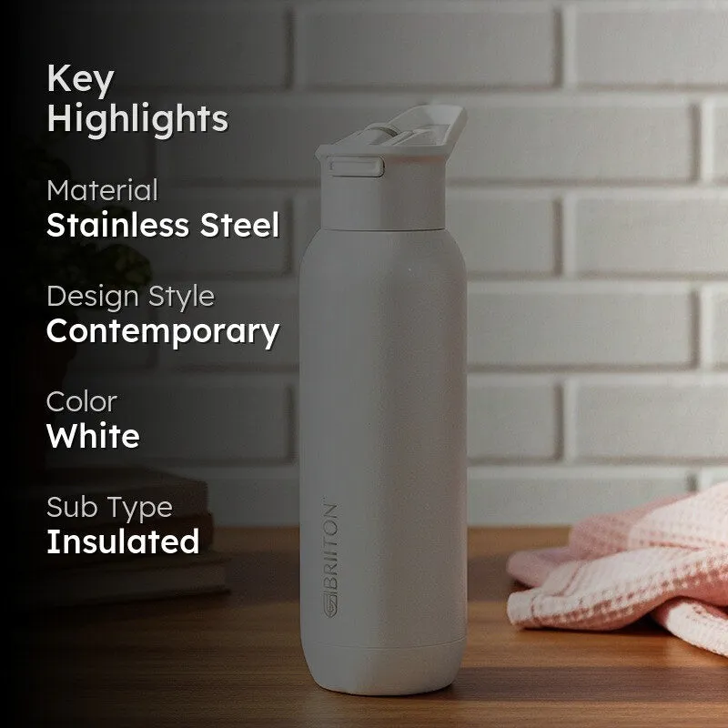 Drinko Fantasia Hot & Cold Thermos Water Bottle (White) - 630 mL media 2
