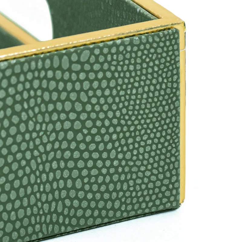Tisquo Faux Leather Serving Tray (Olive Green) - Set Of Two media 7