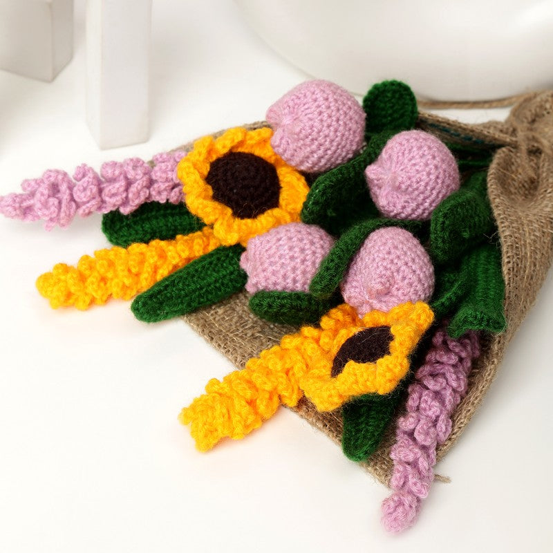 Crochet Handmade Tulip Bouquet (Yellow & Pink) - Set Of Ten media 6